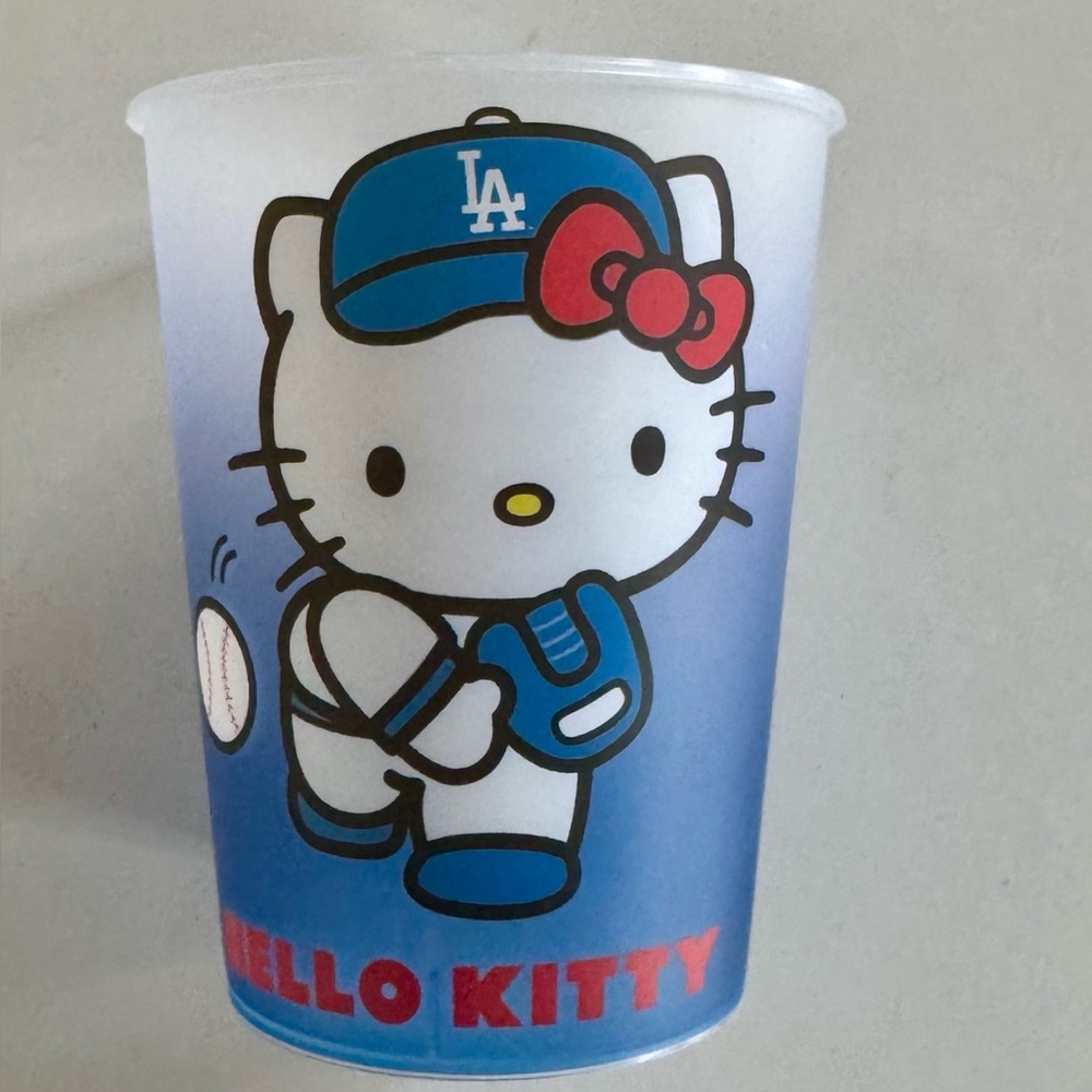 Hello Kitty Dodgers Cup Clear Cocktail Cup Reusable Souvenir